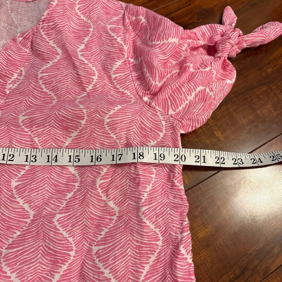 Charter club linen luxury summer short sleeve short blouse T-shirt size medium - Picture 10 of 13